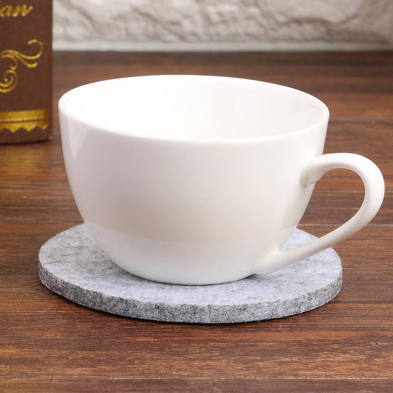 20pcs Round Felt Cup Mats Coasters Heat Resistant Coffee Tea Pad (C Grey)
