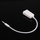 1pc White Sync 3.5mm Male for AUX Audio Plug Jack to USB 2.0 Female Conv
