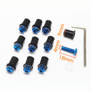 10pcs 5mm/0.20in Motorcycle Windscreen Windshield Bolt Screw Kit (Blue) Newly