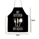 Cutlery Print Kitchen Linen Apron Sleeveless Waterproof Household Cleaning Bibs