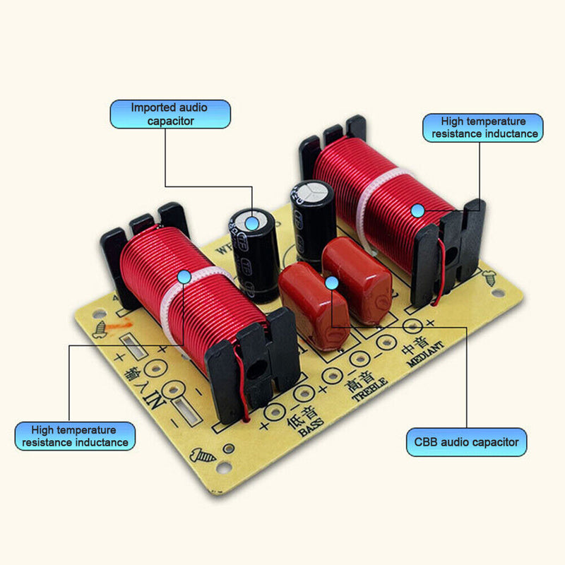 3 Way Speaker Crossover Circuit Treble Midrange Bass Module Frequency Divider