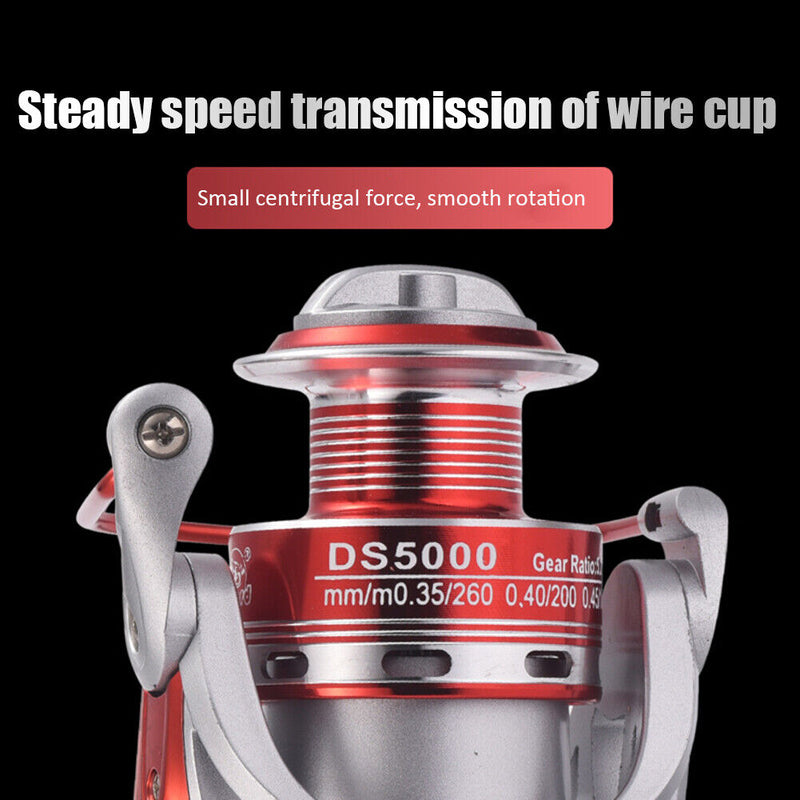 Aluminum Alloy 5.2 1 Ratio Fishing Wheel 13BB Bearing Spool Reels (DS3000) Newly