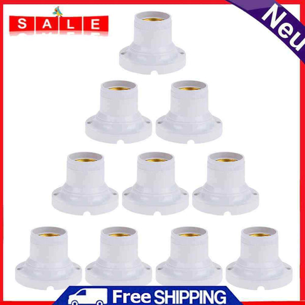 10pcs E27 60W Light Base Holder Socket Home Office Bulb Lamp Adapter