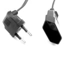 0.6M EU Power Adapter Cord 90 Degree Angled 2Pin Male to Female Plug Power Cable