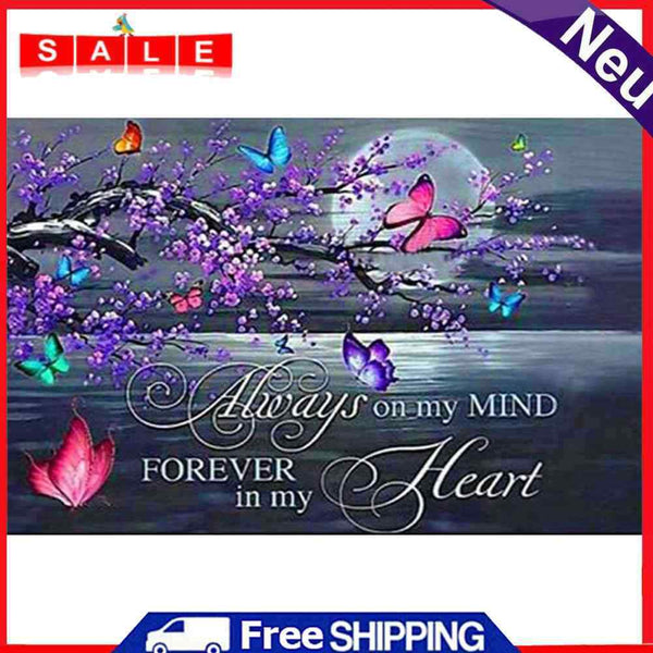 Butterfly Words Oil Paint By Numbers Kits Canvas Picture Gift for Adults Child