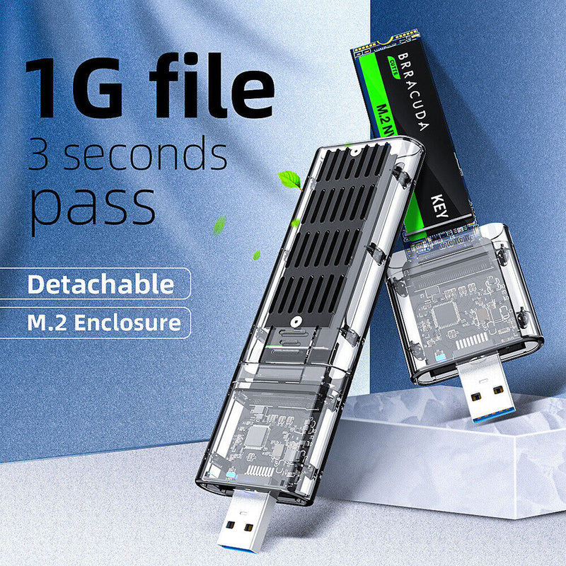 M.2 To USB3.1 Gen2 Hard Disk Case PCIE NVMe B/M-Key M2 SSD Enclosure (Black