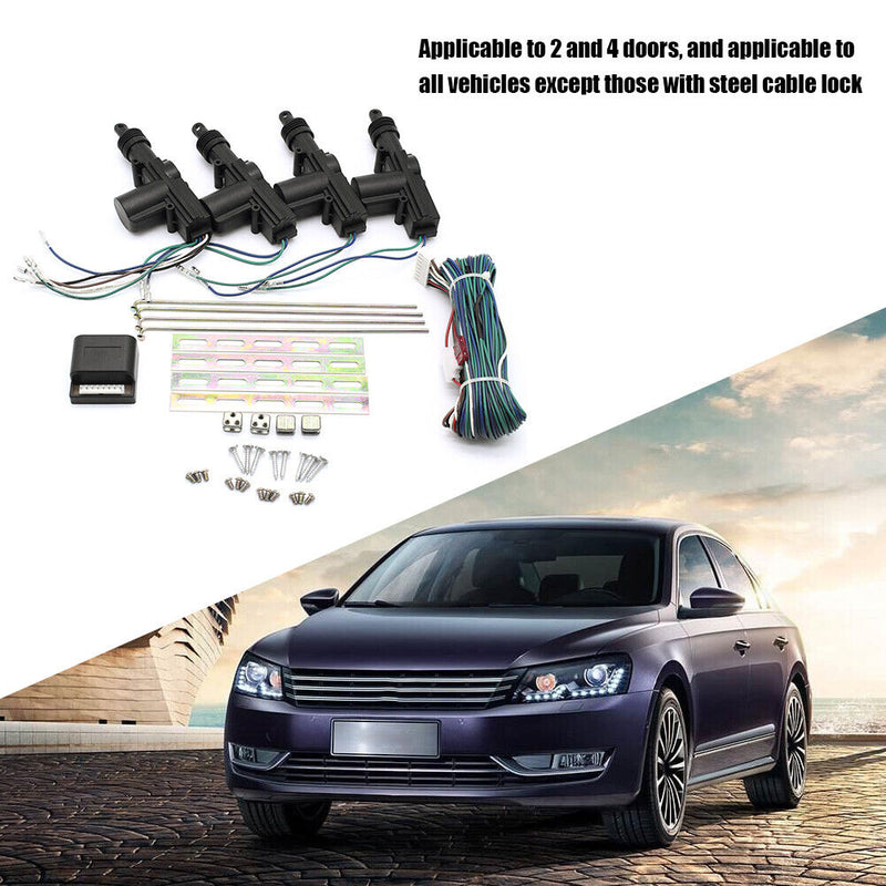 12V Universal Car Door Lock Actuator 4 Doors Keyless Entry System Locking Kit