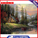 Hat House Full Cross Stitch 11CT Counted Cotton DIY Handmade Needlework Decor