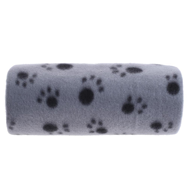 Pet Blanket Dog Puppy Cat Paw Print Soft Warm Fleece Bed Travel Basket Car