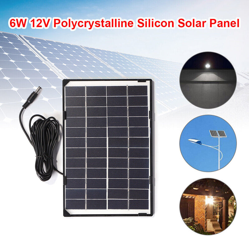 6W 12V Camera Surveillance Solar Panel Outdoor Portable Light Lamp Power Su