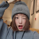 Winter Women Men Knit Ski Beanie Ball Wool Cuff Hat Ski Cap (Gray)