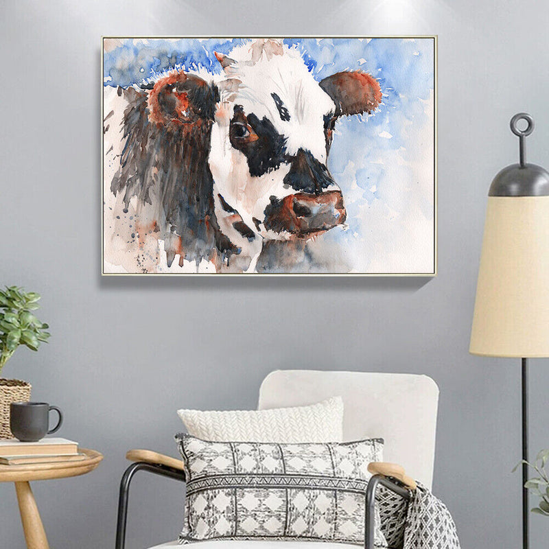 DIY  Oil Paint By Number dairy cow Drawing Art L80