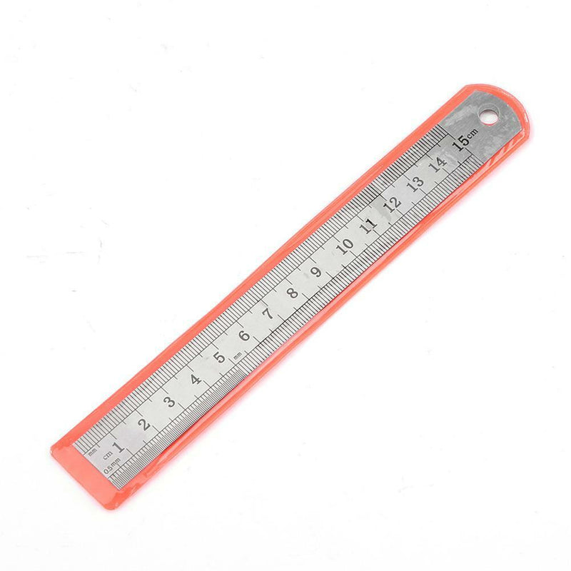 Stainless Steel Metal Straight Ruler Double Sided Measuring Tool (150mm)