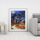Landscape Digital Painting Hand Painted Canvas Halloween Night View Art Decor