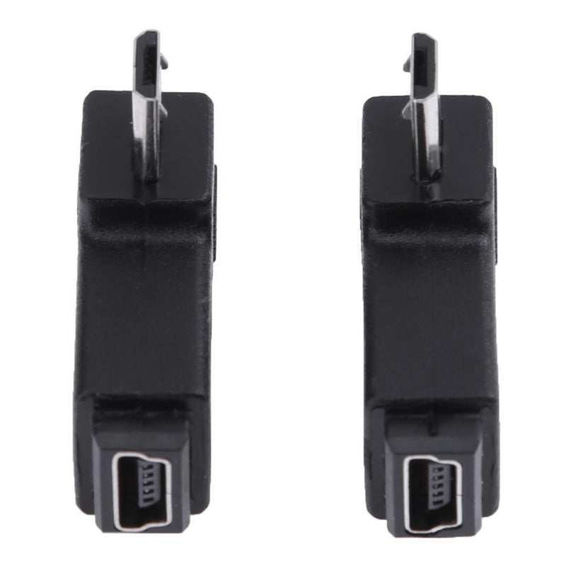 2pcs 90° Mini-USB Female, Micro-USB Male Adapter Male