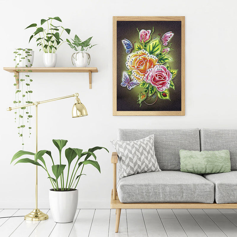 Diamond Painting Partial Special Drill Love Butterfly Picture of Rhinestone
