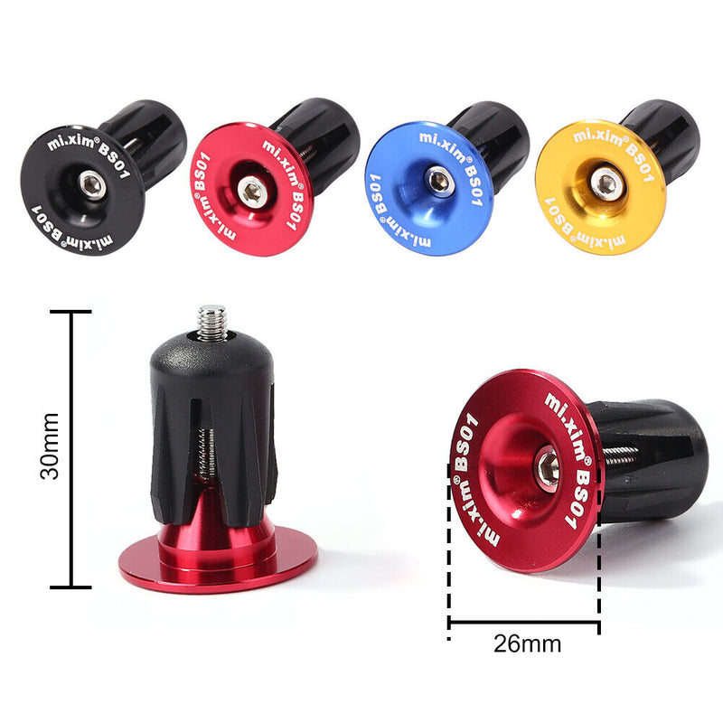 1 Pair Burnt Blue Bike Handle Bar End Caps Aluminum Alloy MTB Road Bike End