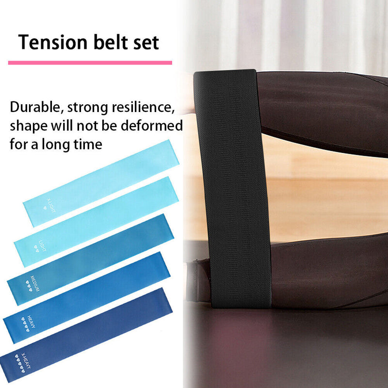 5x Sport Resistance Bands Elastic Fitness Pilates Pull Rope (Gradient Blue)