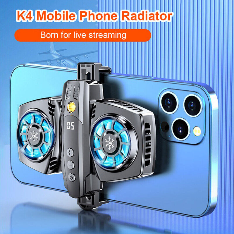 K4 Mobile Phone Radiator Semiconductor Temperature Display Dual Cooling Fans
