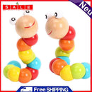 Colorful Wooden Worm Puzzles Kids Educational Baby Montessori Toys Fingers Game