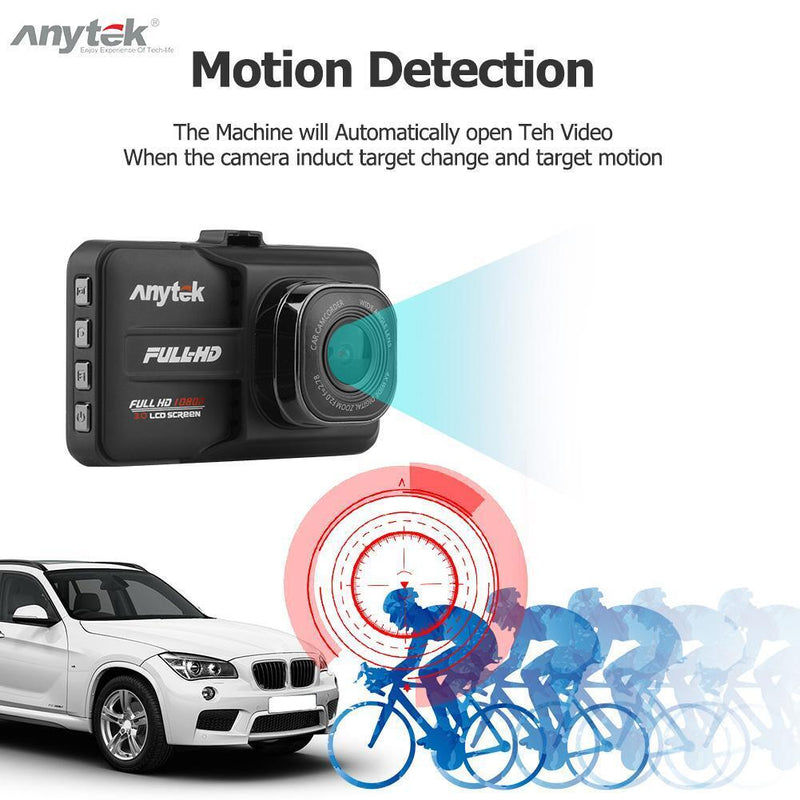 Anytek A98 3.0-Inch 1080P FHD WDR DVR 170-Degree Lens Lens - Matefielduk