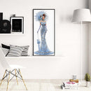 Blue Dress Beauty 5D DIY Full Round Diamond Painting Hanging Decor Picture Gifts
