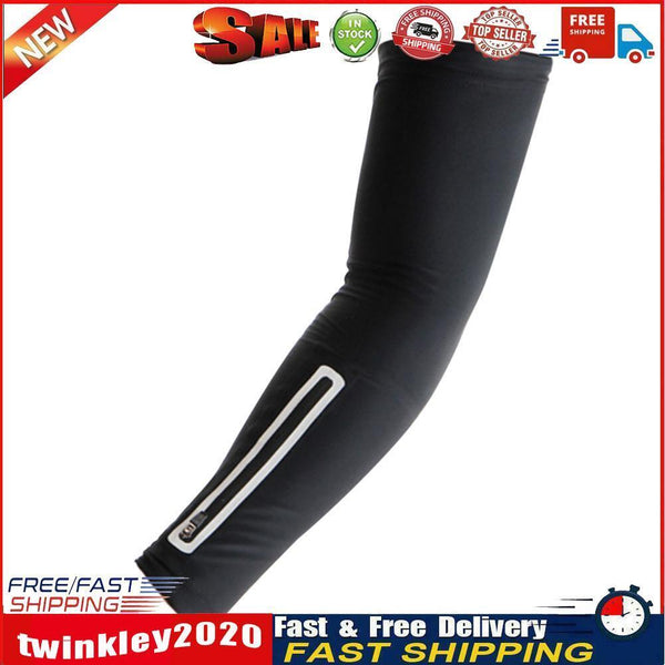 Sports Arm Sleeve Running Bike Zip Phone Pocket Arm Guard Cover (Black XL) Newly