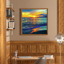 5D Full Square Drill Drawing Picture Sea Sunset Diamond Painting Bedroom Decor