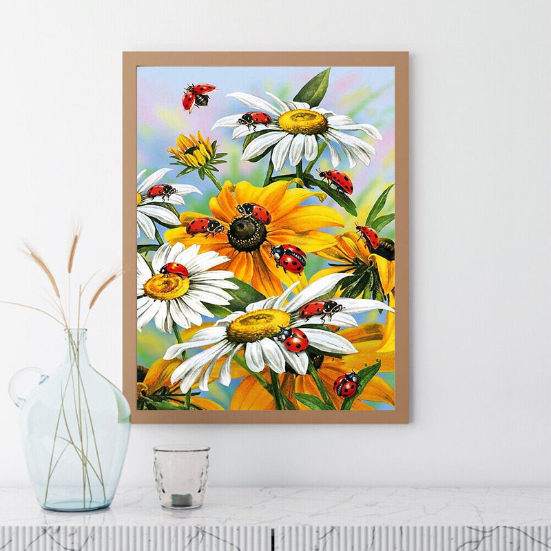DIY Diamond Painting Kits Full Round Drill Daisy Ladybird Crafts Home Decoration