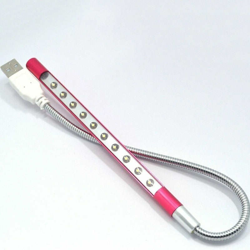 Mini 10 LEDs USB Light Flexible Metal LED Lamp Book For Lapto Reading P8B1 I0D3