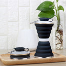 500mL Collapsible Soft Kettle Outdoor Silicone Water Bottle (Black+White) Newly