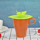 Silicone Leaf Shaped Cup Cover Heat Resistant Sealed Cap Leakproof Cups Lid