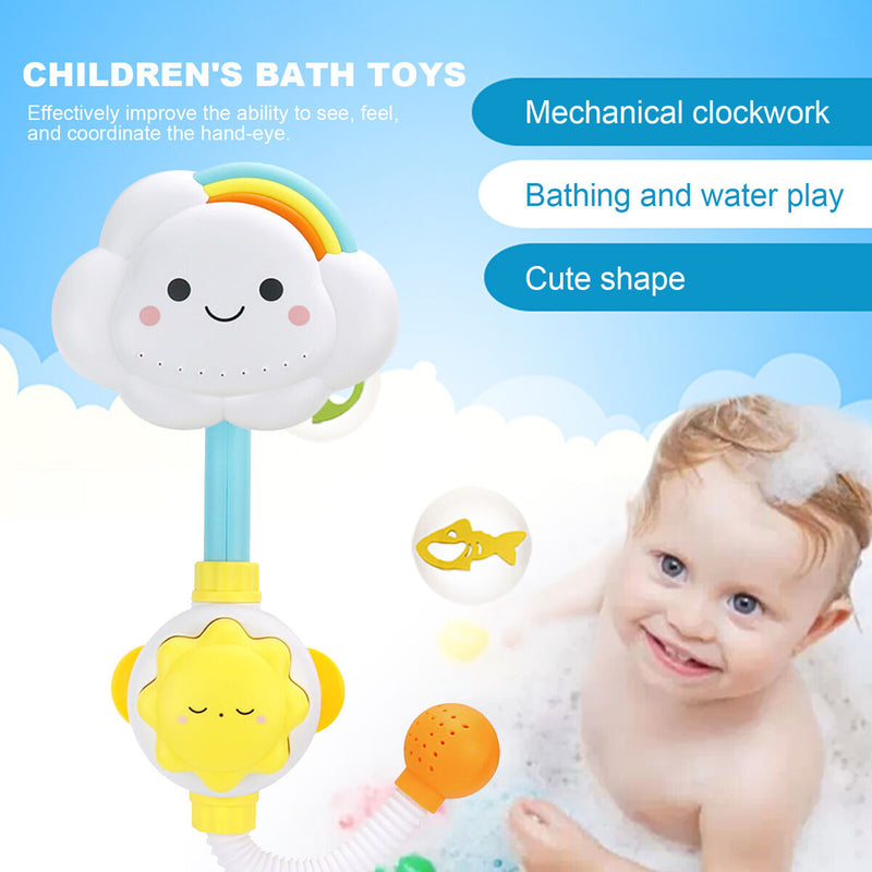 Kids Handheld Shower Head - Cloud Shaped Bathing Toys with Strong Suction