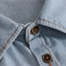 Denim Women False Decor Shirt Collar Detachable Lapel Solid Blouse Accessor
