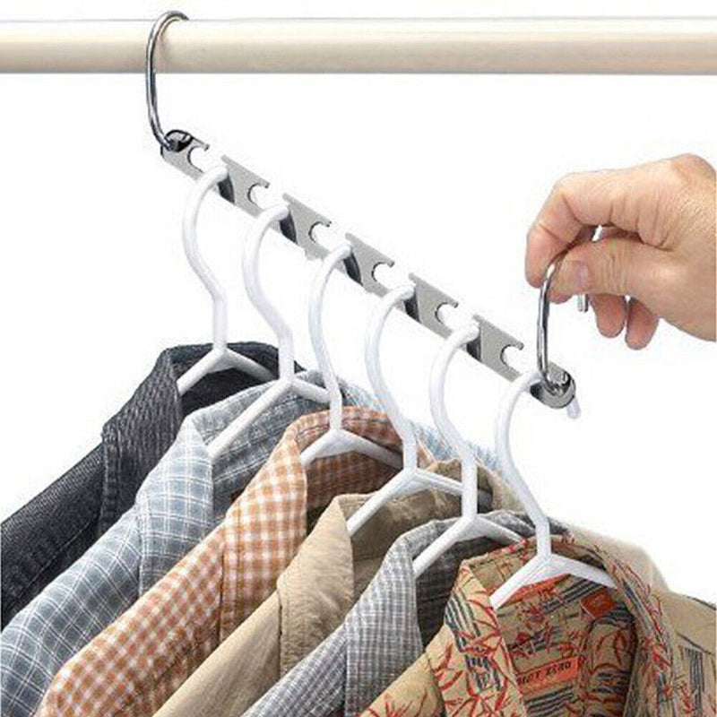 Half Toroidal Universal Metal Clothes Closet Hangers Practical Racks(4pcs)