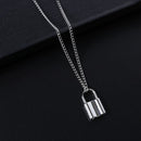 Color Hollow Cross Pendant Punk Choker PadLock Pendant Necklace Long Chain