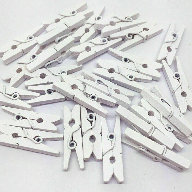 Mini White Wooden Clothe Photo Paper Peg Scrapbooking R5 Clothespin J5N4 S4 Q5X2