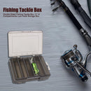 Double Sided Fishing Tackle Box 12 Compartments Bait Lure Hook Box (Black) Newly