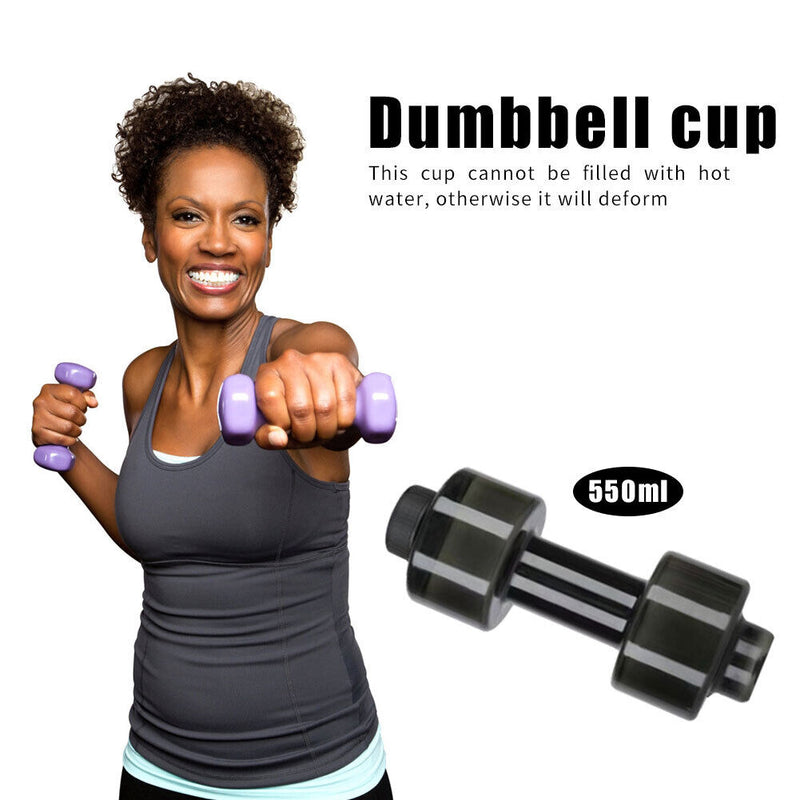 Sports Dumbbell Shaped Kettle Outdoor Fitness Cycling Camping Cold Water Bott