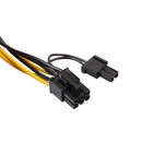 PCI-E 6-Pin Female to Dual 8-Pin (6+2-Pin) Male Graphics Card Power Cable
