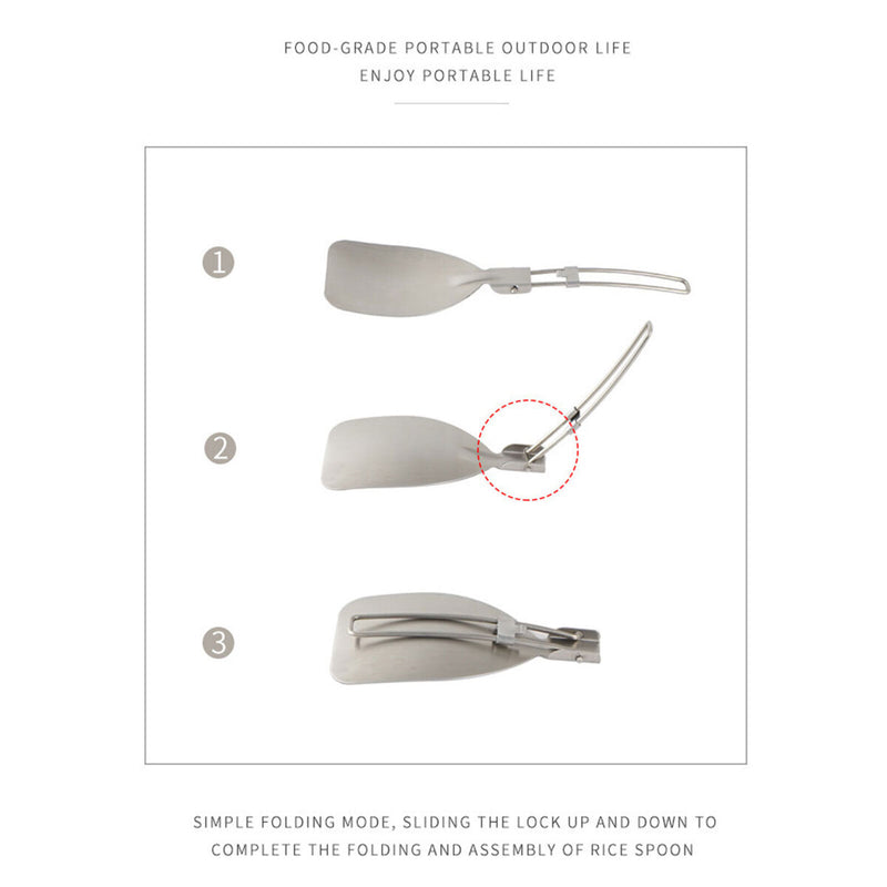 Barbecue Spatula Heavy Duty Stainless Steel Folding Turner for Outdoor Camping