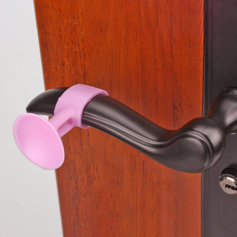 2pcs Doorknob Wall Mute Crash Pad Cushion Door Handle Lock Silencer (Pink) Newly