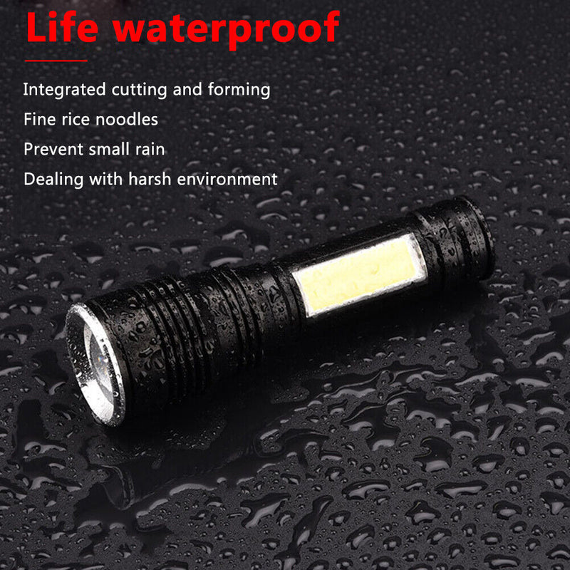 Outdoor Strong Light Long-Range Emergency COB Dimming Flashlight Camping Torch