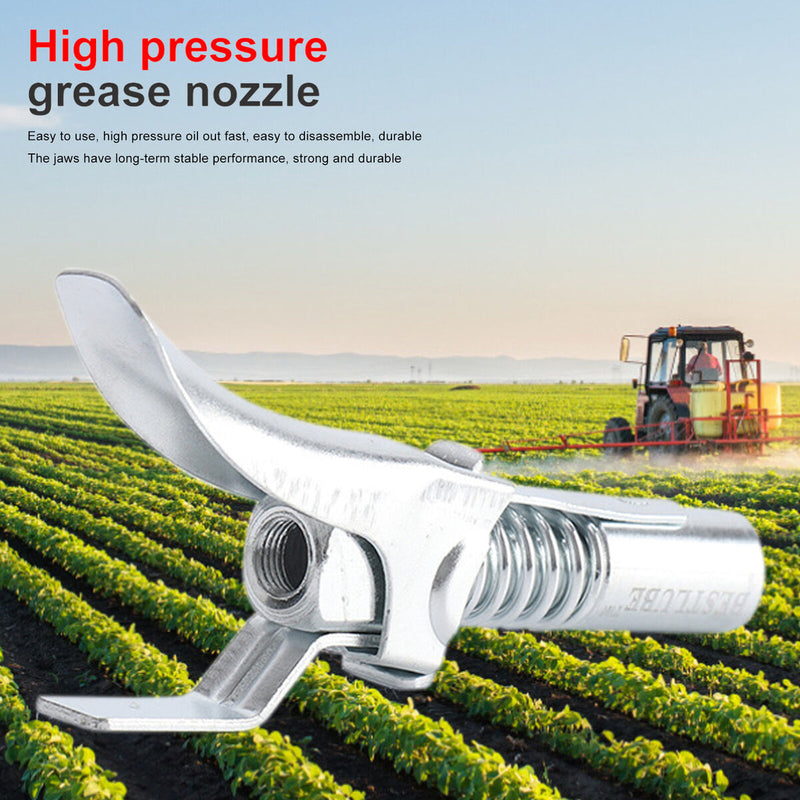 Grease Gun Coupler Cap 10000psi High Pressure Self Locking Grease Nozzle Newly