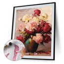 DIY Oil Paint by Numbers Flowers in Vase Pattern Acrylic Drawing Home Decorti