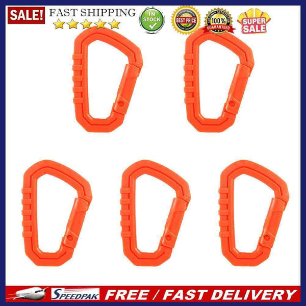 5pcs Outdoor Carabiner D Shape Mountaineering Buckle Hook Climbing Equipment