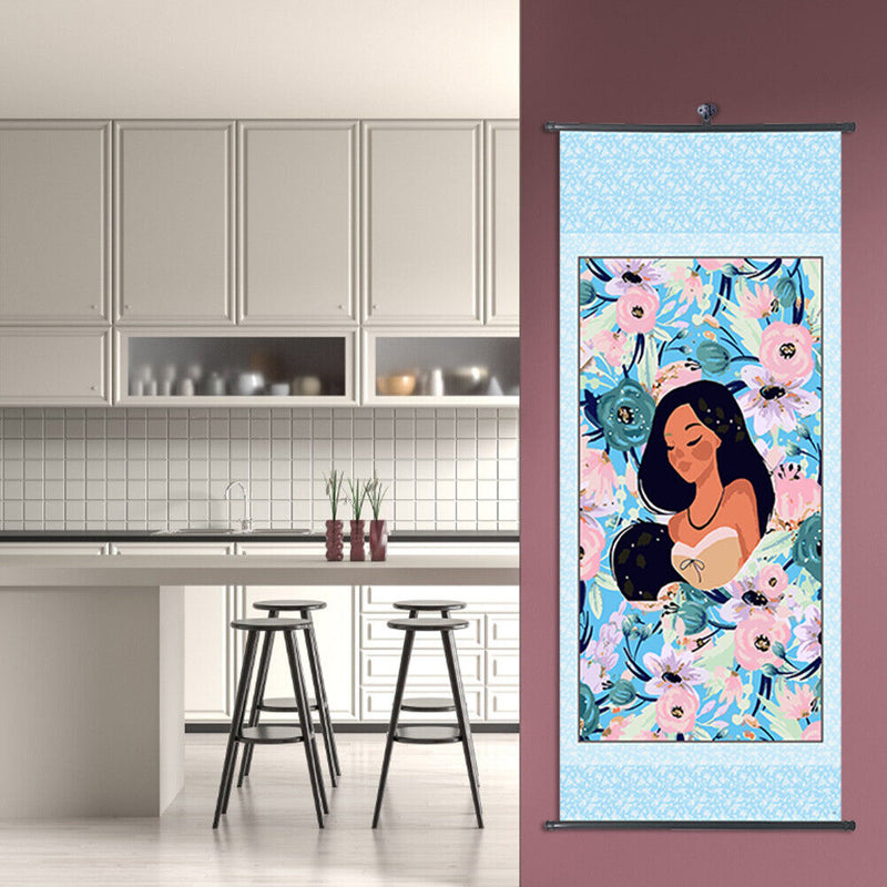 Girl in Flowers Colouring Oil Canvas Picture DIY Handpaint Paint By Numbers Kit