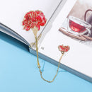 Lotus Leaf Tassel Metal Pagination Mark Book Clip Painted Brass Bookmark
