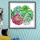 5D DIY Full Round Drill Diamond Painting Succulent Plant Cross Stitch Embro