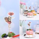 Birthday Fairy Girls Cake Topper Angel Sticks Cupcake Decoration Flower Theme